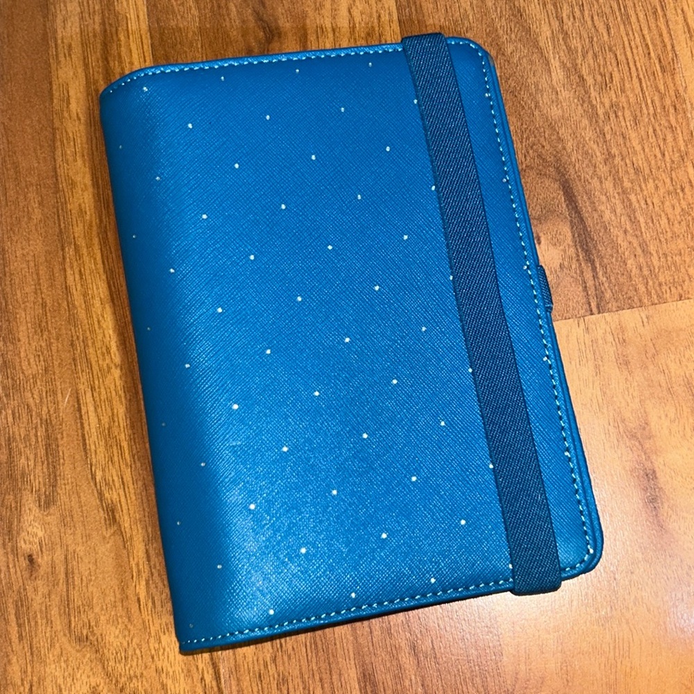 kikki k Blue Polka Dot Vegan Leather Personal Organizer Planner  Agenda